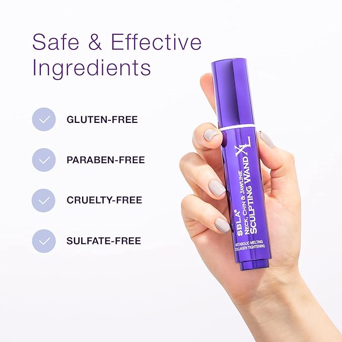 SBLA Neck, Chin & Jawline Sculpting Wand XL – Melts Neck Fat Under The Chin & Along Jowls, Lifts & Sculpts The Entire Area & Reduces Lines, Boosts Collagen Production-Velvo Beauty