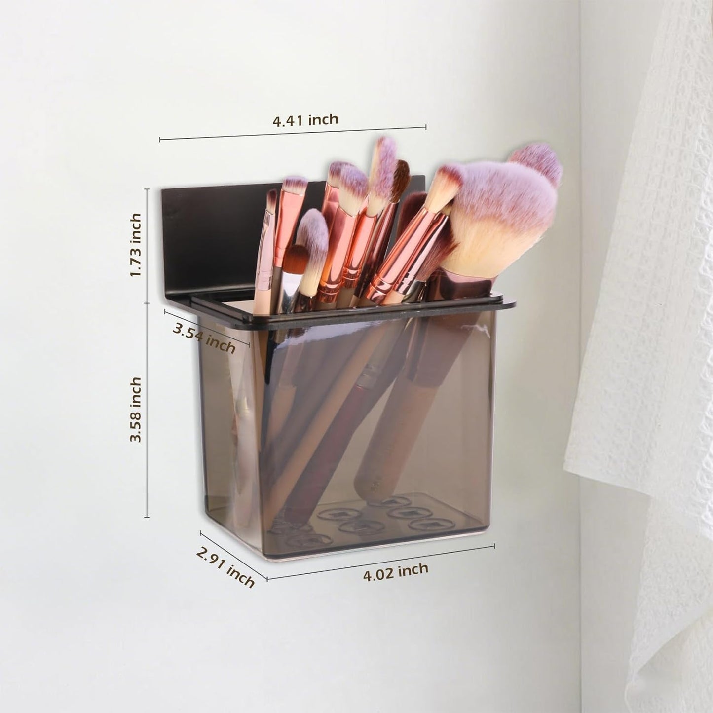 3 Pack Modern Black Metal Clear Plastic Toothbrush Holders,Toothpaste Holder Set - Kids & Adults with Wall-Mounted Metal Bathroom Organizer Set for Bathroom-Velvo Beauty