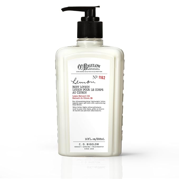 C.O. Bigelow Lemon Body Lotion, Moisturizing Body Lotion for Dry Skin with Shea Butter & Lemon Extract, 10 Fl Oz-Velvo Beauty