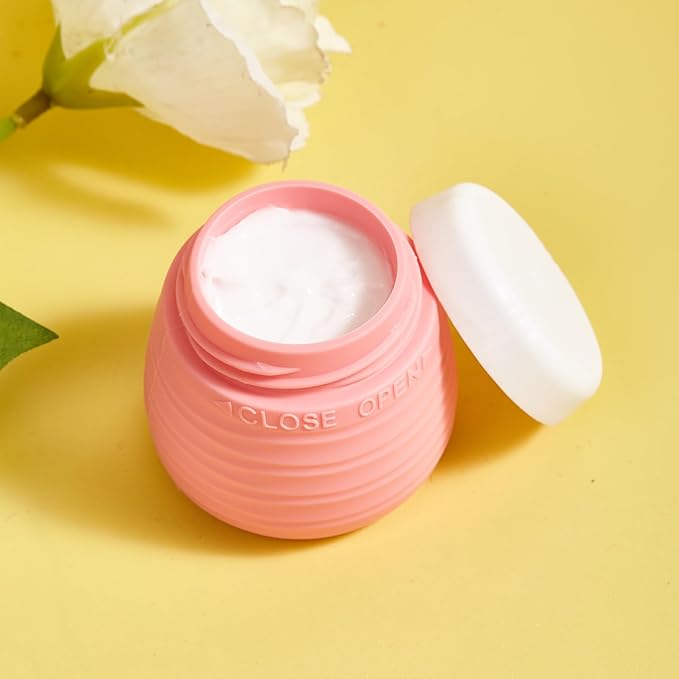 Travel Containers for Toiletries, 1.7oz Travel Size Premium Silicone Cosmetic Cream Jars, TSA Approved Leak-Proof Refillable Accessories W/Toiletry Bag for Cosmetic Face Body Cream(Vibrant)-Velvo Beauty