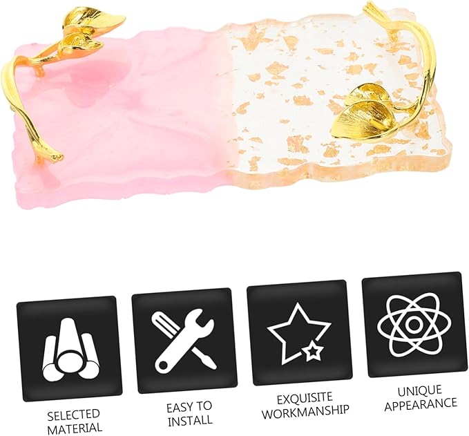 FOMIYES 5pcs Nail Palette Polish Plate Nail Design Nail Dish Makeup Mixing Pallet Nails Stickers Nail Polish Tray Nail Display Tray Vintage Frame Nail Stand Copper Plating Make up Bracket-Velvo Beauty