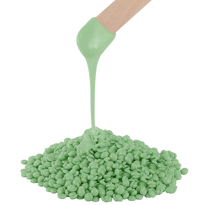 PURPLESKY Wax, 1lb Green Hard Wax Beads for Coarse Hair Removal, Waxing Beads for Bikini, Leg, Back, Face, Brazilian Wax for Women & Girls, Biodegradable, All Skin Types, Unisex, Whole Body-Velvo Beauty