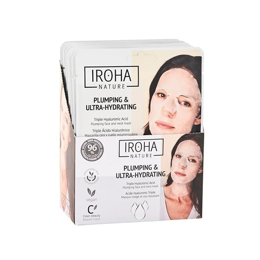 IROHA NATURE Replumping & Anti-Aging Tissue Face Mask (Pack of 15) | With Triple Hyaluronic Acid | Deep Hydration & Anti-Aging Effect | Softer, Calmer Skin | 100% Vegan-Velvo Beauty