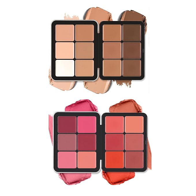 12 Color Concealer Palette & 12 Colors Blush Palette,Full Coverage Makeup,Corrector for Under Eye Dark Circles and Highlight Blush Palette Face Cosmetics Makeup-Velvo Beauty