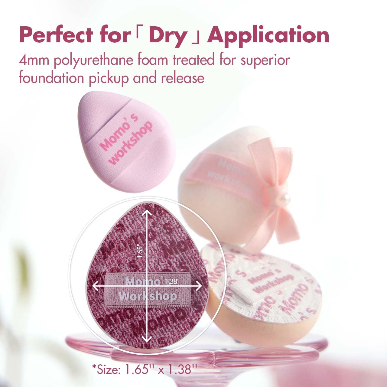 Mini Denim Makeup Sponge Set,Mini Makeup Blenders Sponge for Concealer/Blush/Highlighter, Perfect for Detail Work & Travel,4pcs Pink Mini Concealer Puffs with Travel Pouch-Velvo Beauty