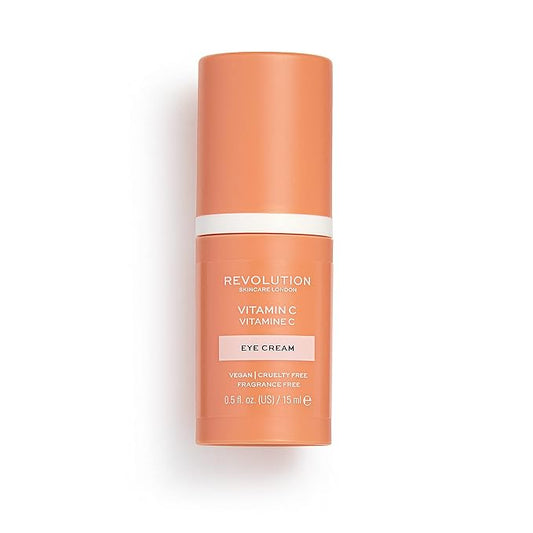 Revolution Skincare Vitamin C Brightening Eye Cream, Reduce Dark Circles, Illuminate & Hydrate The Under Eye,Vegan & Cruelty Free, 0.5fl.oz/15ml-Velvo Beauty