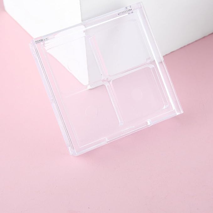 2PCS Empty Eyeshadow Palette 4 Grids Plastic Eye Make Up Container Palette Refillable Small Makeup Palette Lipstick Compact Containers Cosmetic Sample Storage Cases-Velvo Beauty