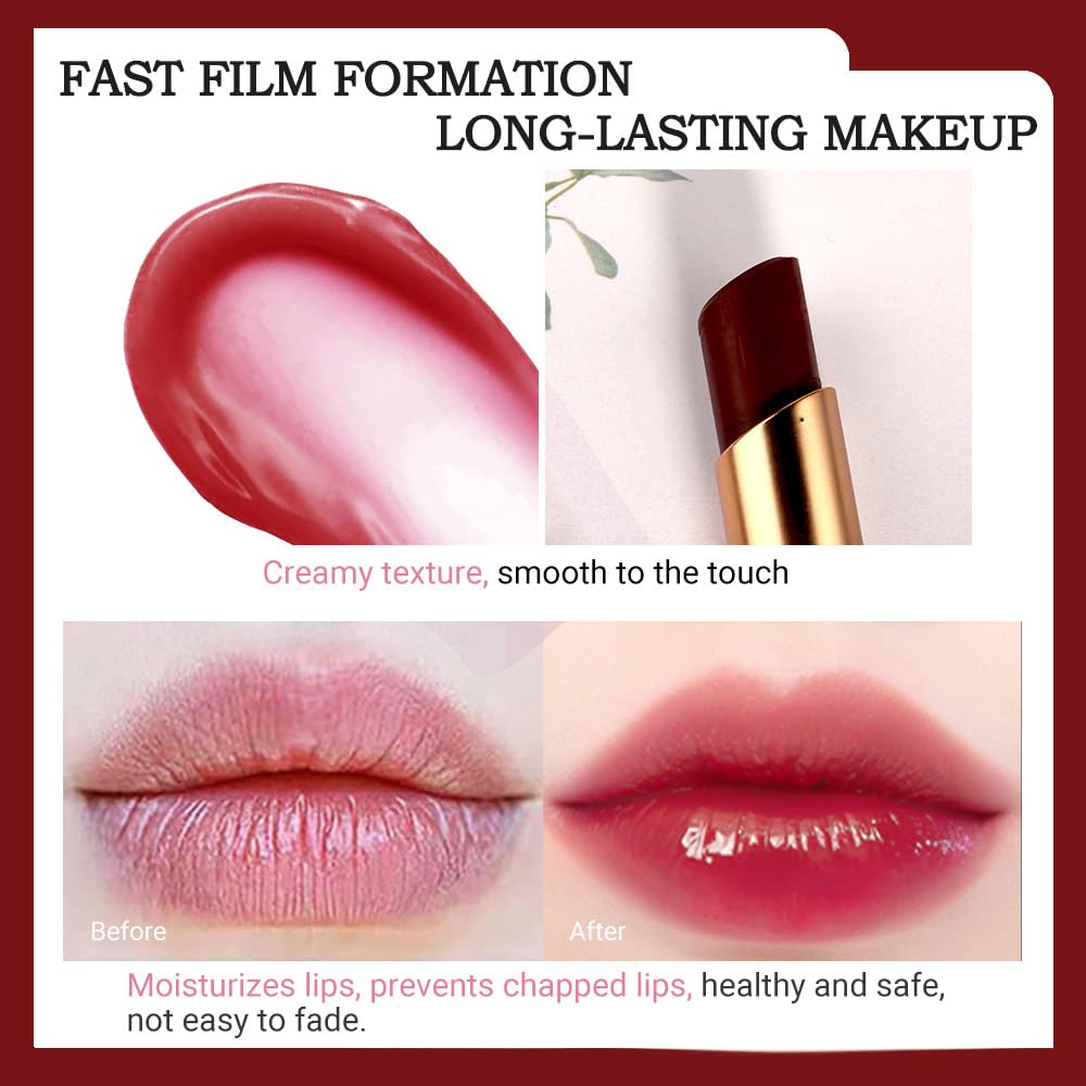Kaely 2Pcs Hydrating Honey Lipstick Tinted Lip Balm, Black Red Cherry Color Changing PH Lipstick Makeup, Korean Magic Lip Stain Long Lasting Waterproof, labiales magicos 24 horas originales-Velvo Beauty