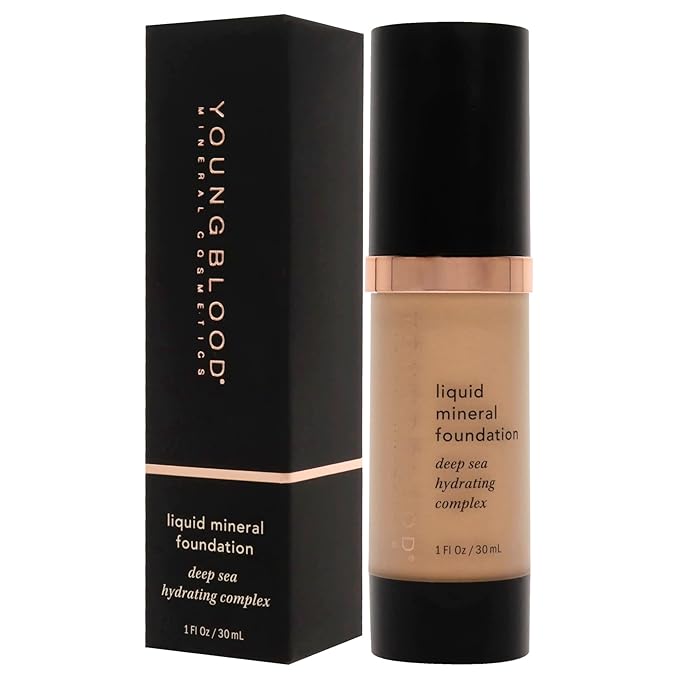 Youngblood Liquid Mineral Foundation, Sun Kissed | Lightweight, Dewy Full Coverage Makeup for Dry Skin | Poreless, Flawless Tinted Glow | Vegan, Cruelty Free, Gluten-Free-Velvo Beauty