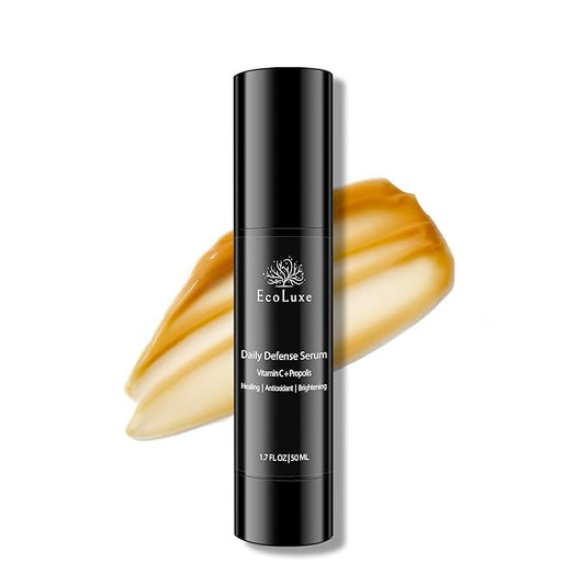 Vitamin C & Propolis Serum – Daily Defense Brightening & Hydrating Antioxidant Face Serum for Sensitive Skin & Even Tone-Velvo Beauty