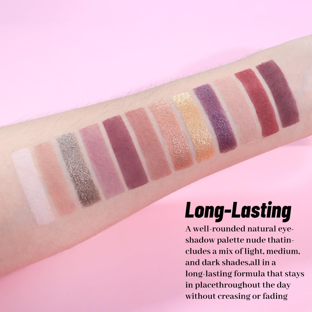 Neutral Smokey Eye Shadow Palette,Nude Mauve Rose Gold Cream Eyeshadow Palette,Make Up Pallets for Women Natural Eyeshadow for Eyes Long Lasting Naturing-Looking-Velvo Beauty
