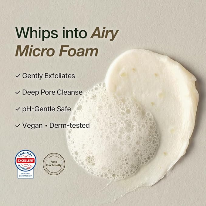 NDP Rice Mochi Deep Face Wash – Triple-Rice Airy Micro-Exfoliating Foam for Sensitive Skin, Phyto Mucin Hydration Shield, pH 5.5 Barrier-Safe Vegan Korean Skincare Cleanser, 4.05 fl oz (120 ml)-Velvo Beauty