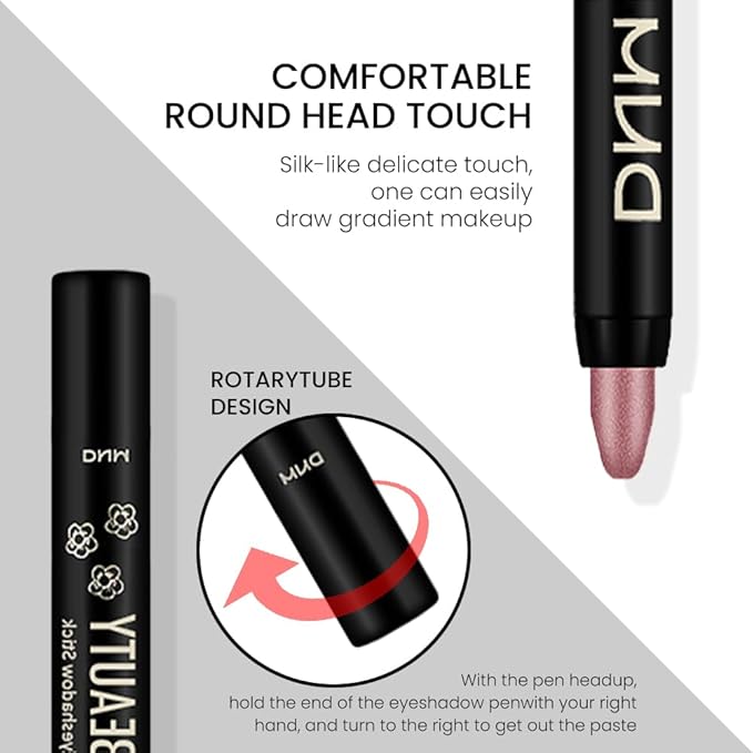 evpct Rose Shimmer Cream Eye Shadow Brightener Sticks Set for Eyes, Rose Shimmery Matte Pencil Eye shadow Applicator Stick Pen Palette Makeup Waterproof sombras en crema para ojos 27#-Velvo Beauty