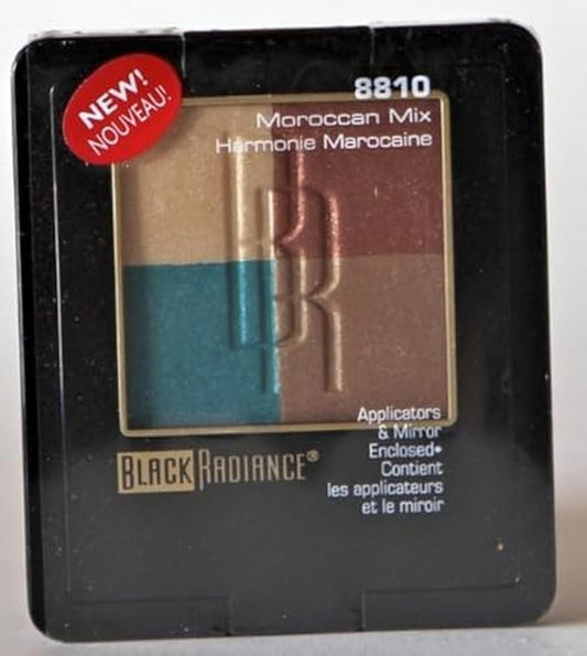 Black Radiance Eyeshadow Palette w/Applicators & Mirror 8810 Moroccan Mix, Beige, Blue, Brown, Red Brown-Velvo Beauty