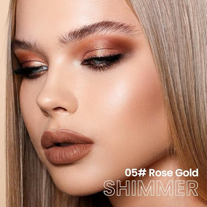 evpct Bronze Gold Shimmer Cream Eye Shadow Brightener Sticks Set for Eyes, Bronze Gold Shimmery Matte Pencil Eye shadow Applicator Stick Pen Palette Makeup Waterproof sombras en crema para ojos 05#-Velvo Beauty