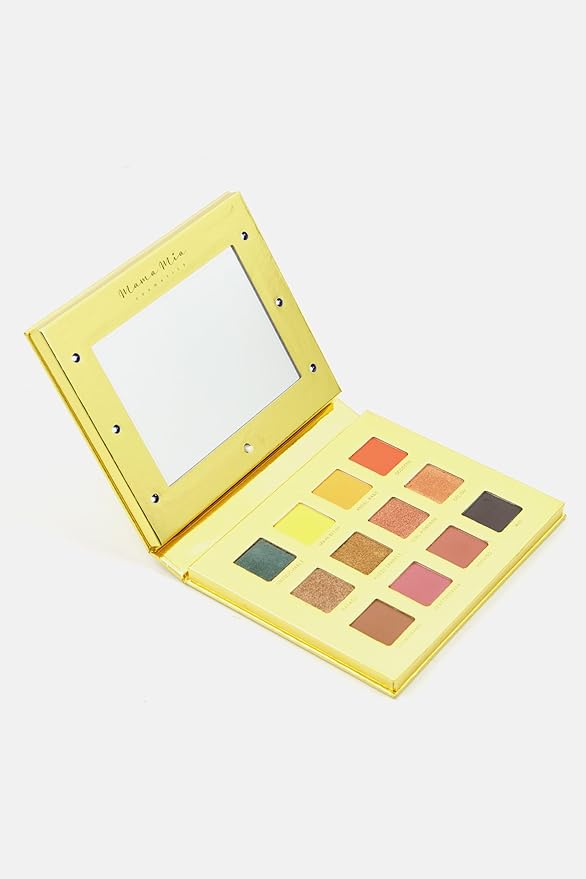 Mama Mia Pressed Pigment Eyeshadow Palette, 12 Color Shimmer Matte Eyeshadow Palette, Vegan and Cruelty-Free-Velvo Beauty