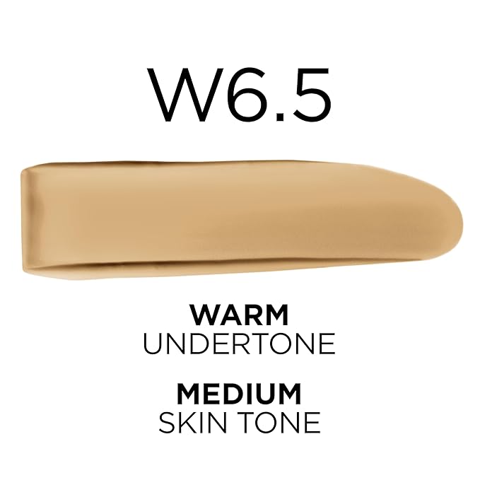 L'Oreal Paris True Match Super-Blendable Foundation, Medium Coverage Liquid Foundation Makeup, W6.5, Medium, 1 Fl Oz-Velvo Beauty