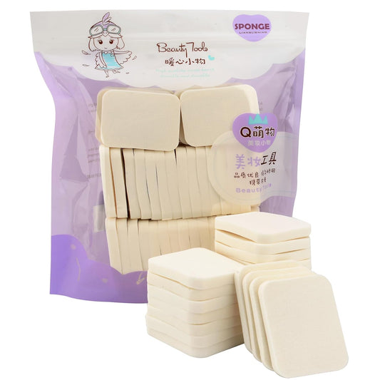 40 PCS Makeup Blenders Sponges Set, Use for Dry and Wet, Perfect for Full Face Curve Blending, Cream, Liquid, Powder Foundation Cosmetics, Latex Free & Soft & Flexible, Square-Velvo Beauty