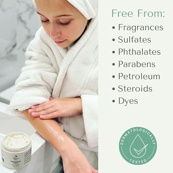 Yobee Body & Face Moisturizing Cream for Dry, Sensitive Skin | Probiotic extracts, Honey, Turmeric, Vitamin B12, Ceramides, Shea Butter | Fragrance Free | For Kids & Adults (3)-Velvo Beauty