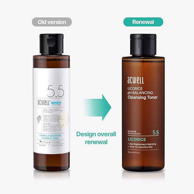 ACWELL Licorice pH Balancing Korean Toner for Cleansing 5.07 fl.oz. - Alcohol-Free PH5.5 Hydrating Facial Astringent - Skin Clarifying & Hydration Boosting Toner-Velvo Beauty