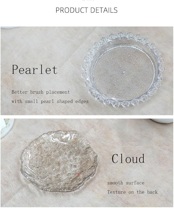 Makeup Mixing Palette Nail Polish Color Mixing Plate Acrylic Palette, Nail Art Tools Art Nail Palette, Pigment Transparent Makeup Palette for Make up Tools Makeup Palettes (Pearl-Clear)-Velvo Beauty