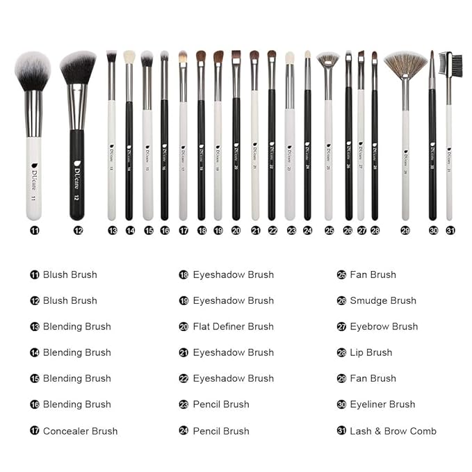 DUcare Professional Makeup Brushes 31Pcs Panda Series Makeup Brush Set Kabuki Foundation Blending Face Powder Blush Concealers Eye Shadows With Leather Case Organizer-Velvo Beauty