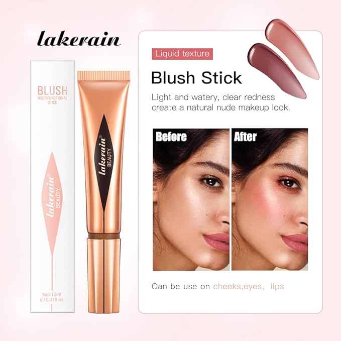 Liquid Blush Stick, Beauty Stick, Cream Blush, Liquid Blush For Cheeks, Beauty Blush Stick With Cushion Applicator, Multifunctional Makeup Beauty Stick (02#)-Velvo Beauty