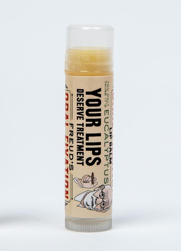 Sigmund Freud's Oral Fixation Lip Balm Tube, Eucalyptus Mint Flavored - Cruelty-Free and Made in The USA from Natural and Imported Ingredients-Velvo Beauty