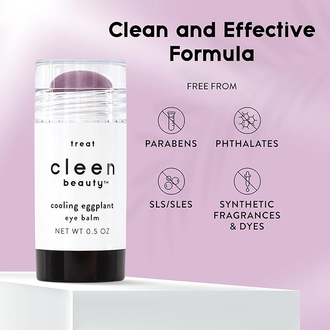 Cleen Beauty Cooling Eggplant Eye Balm | Under Eye Stick | Dark Circles Under Eye Treatment for Women | Puffy Eyes Treatment - Paraben Free | 0.5 Oz-Velvo Beauty
