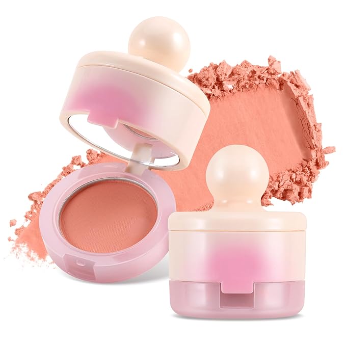 Boobeen Blush Compact for Face, Matte Powder Blush for Cheeks Powder Palette, Nude Light Blush with Puff, Blusher Makeup for a Radiant, Natural Glowing-Velvo Beauty