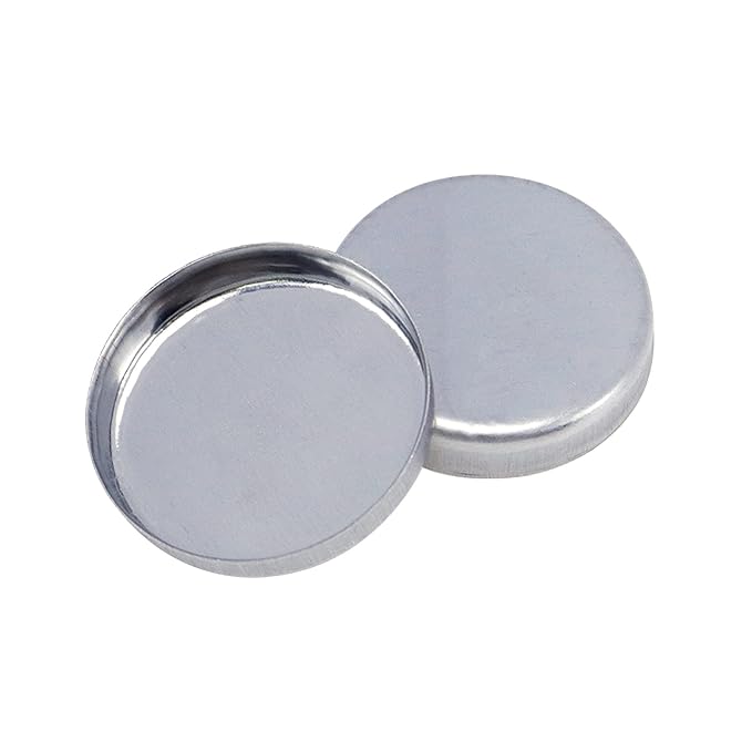 Pack of 30 Empty Round Metal Pans 26mm Eyeshadow Palette Pans Replacement for Magnets Makeup Palettes (5mm Height) Silver-Velvo Beauty