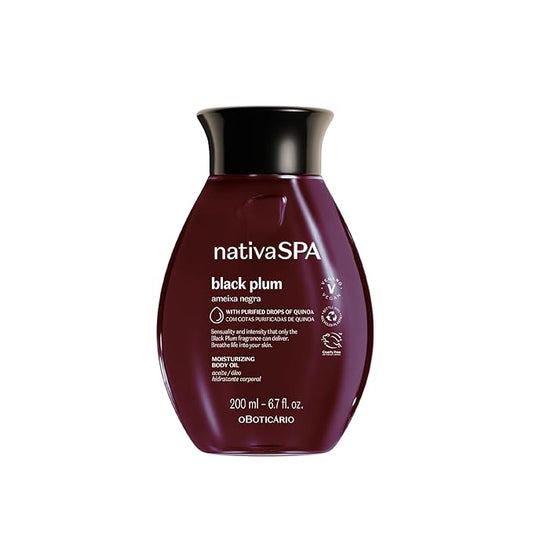 Nativa SPA by O Boticário, Black Plum Body Oil, Scented Moisturizer, Enriched with Purified Quinoa Drops to Boost Hydration, 6.8 Ounce-Velvo Beauty
