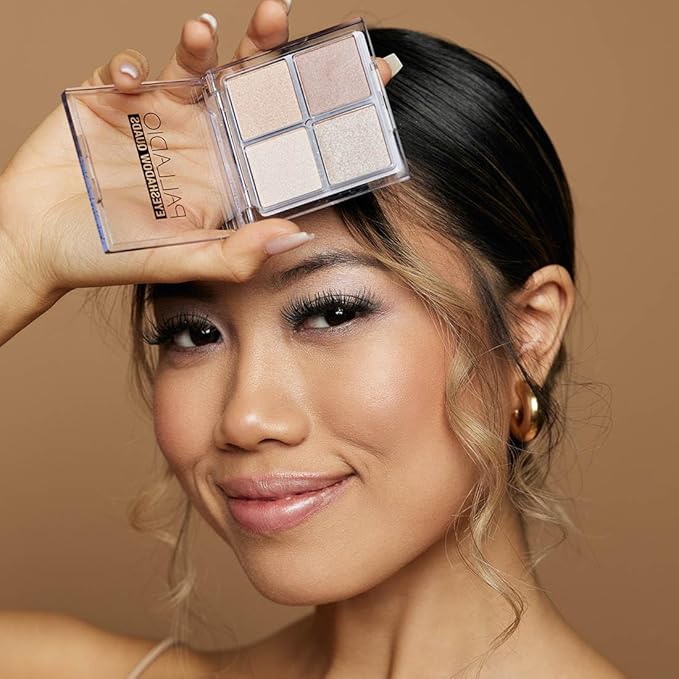 Palladio Eyeshadow Quads, Velvety Pigmented Blendable Matte, Metallic and Shimmer Finishes, Creamy Formula, Four Way Quad Eye Shadow Palette, Talc-Free (Ballerina)-Velvo Beauty