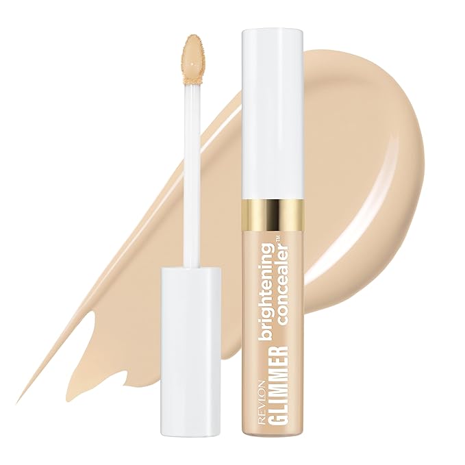 Revlon Glimmer Brightening Concealer, Liquid Under Eye Makeup, Made with Caffeine, Vitamin C, & Stevioside, 125, 0.3 fl oz-Velvo Beauty