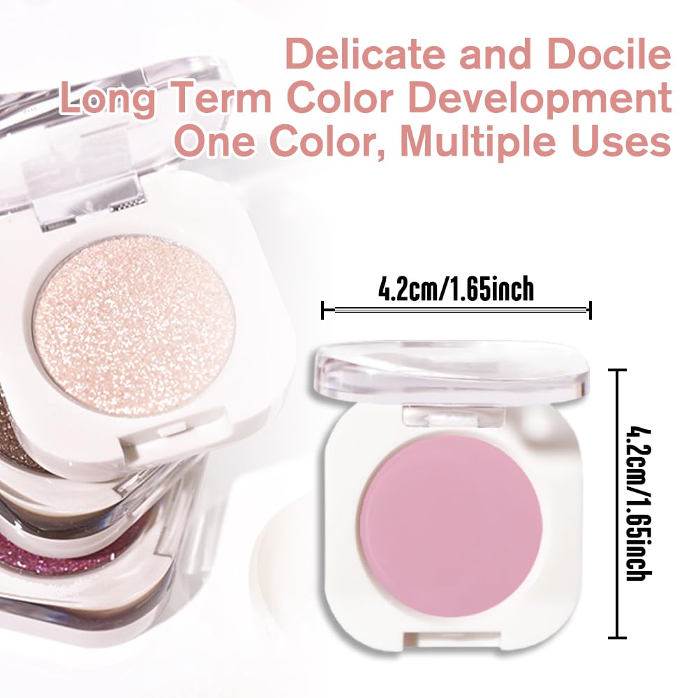 Light Peach Matte Eyeshadow Palette for Women, Single Monochrome Eye Shadow Makeup, Shiny Pressed Powder, Blendable Natural sombras para ojos, Holographic,Vegan,Travel -2-Velvo Beauty