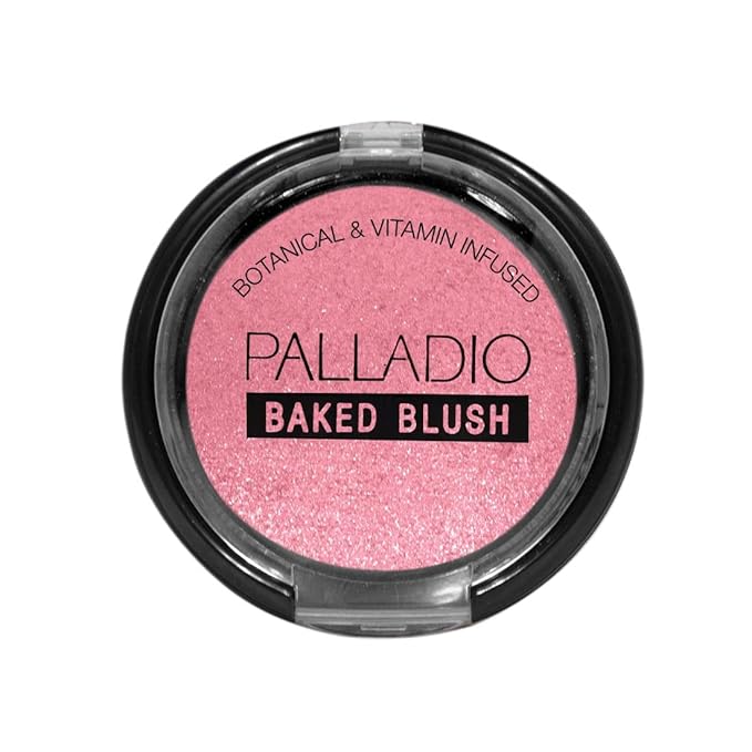 Palladio Baked Blush, Highly Pigmented Shimmery Formula, Easy to Blend and Highly Buildable, Apply Dry for a Natural Glow or Wet for a Dramatic Luminous Look, Long Lasting for All day Wear, Blushin-Velvo Beauty