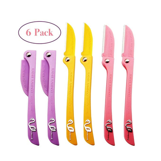 Limo Eyebrow Razor, Facial Hair Trimmer, 6 PCS - Purple+Yellow+Pink, Women's Facial Hair Maintenance, Sensitive Skin, Modern Style-Velvo Beauty