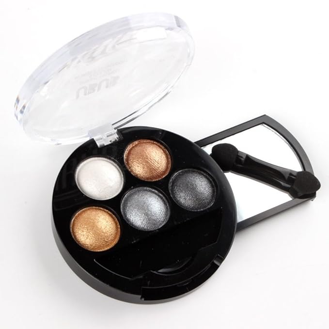 Mallofusa 5 Colors Professional Eye Shadow Palette Eyeshdow Powder Metallic Shimmer Fashion Eye Makeup Charming Highlight Look (Taupe Craze) 4.7oz-Velvo Beauty