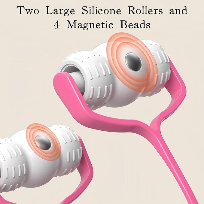 V-Shaped Face Roller Massager with 4 Magnetic Beads, Facial Lifting Tool Neck and Skin Tightening Beauty Massager-Velvo Beauty