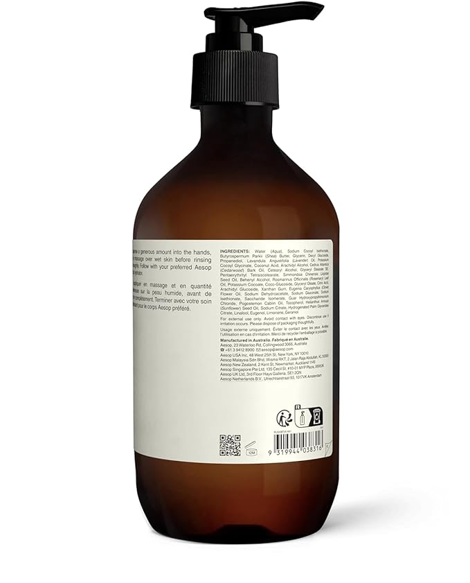 Aesop Eleos Nourishing Body Cleanser | Hydrating Ingredients For Refreshed, Soft Skin | Enriched With Emollients, Humectants, Purifying Botanicals | 500mL / 16.9oz (Pack of 3)-Velvo Beauty