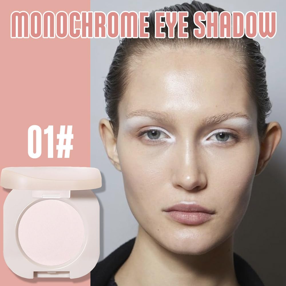 Single White Matte Eyeshadow,Bright Intense Monochrome Eye Shadow,Apply Makeup Easily,Matte Pressed Powder Single Eyeshadow,24 Hour Eye Makeup Longwear Waterproof-Velvo Beauty