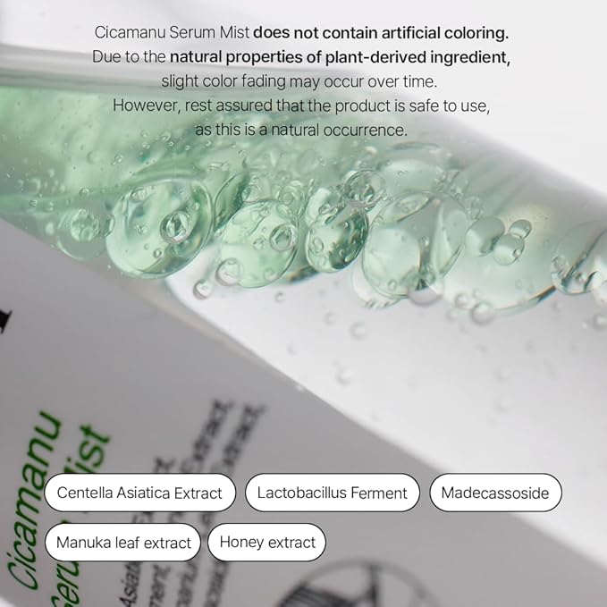 Parnell Cicamanu Serum Mist - Centella Asiatica, Hyaluronic Acid, Ceramide, LHA, Balancing Oil, Moisturizing and Soothing for Radiant Skin (1.69 Fl Oz / 50ml)-Velvo Beauty