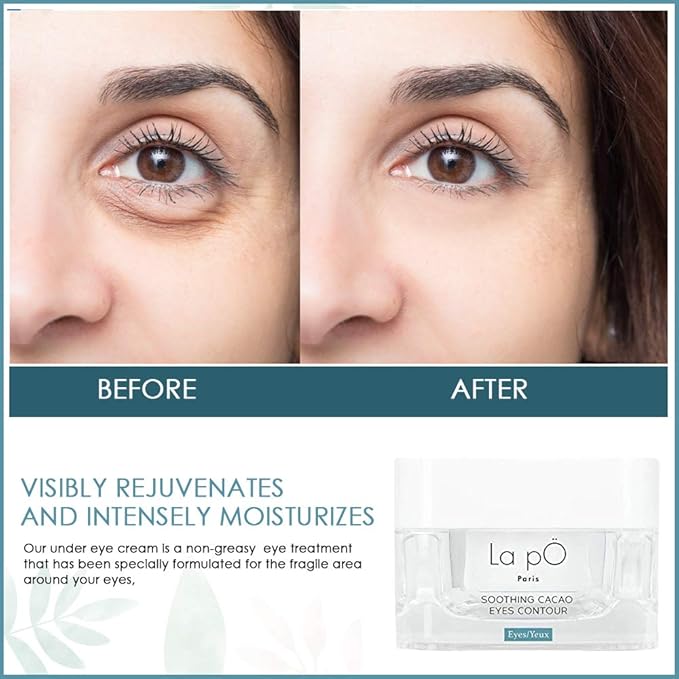 "La pO Paris Cacao Enriched All-In-One Eye Contour - Ultimate Dark Circle and Puffiness Defense with Firming Power."-Velvo Beauty