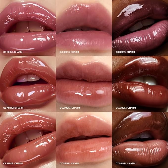ENTROPY Makeup 2-in-1 Charm Shiny Glowy Lip & Cheek Gloss Tint Keychain, High Pigment Glossy Lip Color & Plumping Gloss, C5 Amber Charm-Velvo Beauty
