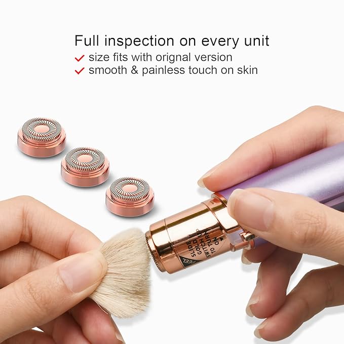 Gen 2 Replacement Heads Compatible With Flawless Facial Hair Remover For Women, Double Ring Replacement Blades For Old Flawless, 6 Count-Velvo Beauty