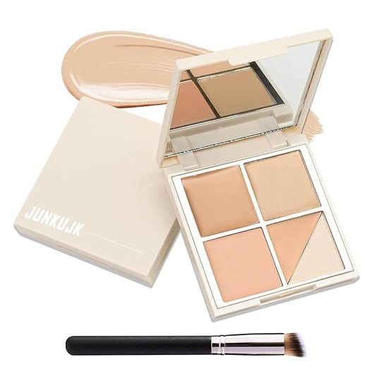 5 Colors Correcting Concealer Palette,Waterproof Long Lasting Cream Contour Palette for Women,Contouring Concealer Liquid Foundation Makeup Palette with Brush 01#-Velvo Beauty