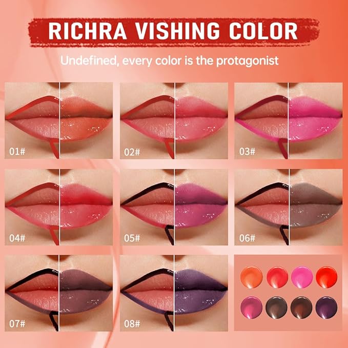 3Pcs Peel Off Lip Gloss Tattoo and Lip Oil, Lip Stain Peel Off Masque - Peel Off Lip Tint ,Long Lasting Waterproof Transfer-proof Lip Mask Lip Gloss Peel Off Lip Liner,Stay Lip Makeup 03#+04#+05#-Velvo Beauty