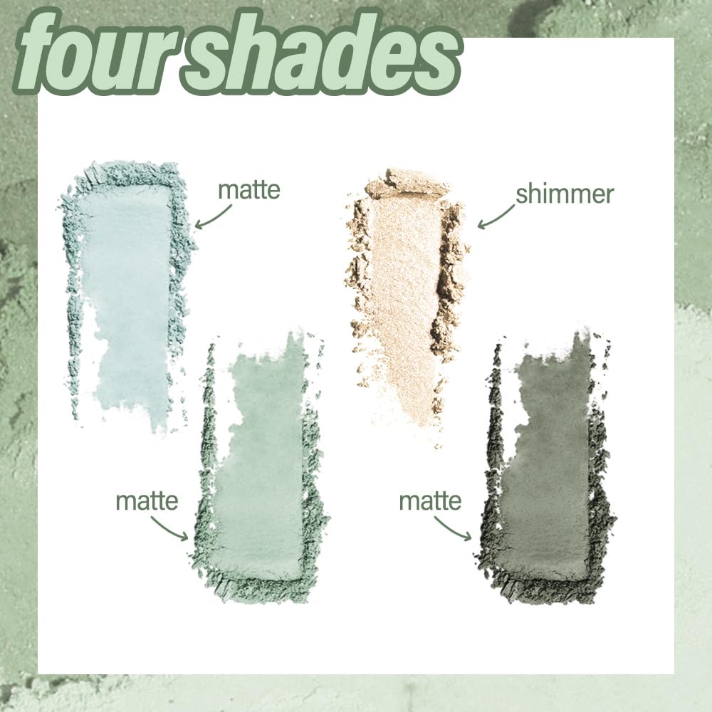Light Green 4Colors Eyeshadow Makeup Palette,Mint Green Natural Neutral Powde Eye Shadow Palettes for Older Women,Long Lasting Naturing-Looking,Lightweight,Waterproof,Eye Makeup Kit Travel Size,Vegan-Velvo Beauty