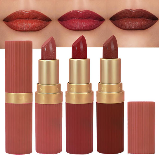 3Pcs Metallic Lipstick for Women,Lightweight Shimmer Frosted Lipstick,Glitter Lip Gloss Stain Long Lasting Waterproof Smudge Proof 24 Hour Full Coverage Lip Makeup,Vegan(04,05,06)-Velvo Beauty