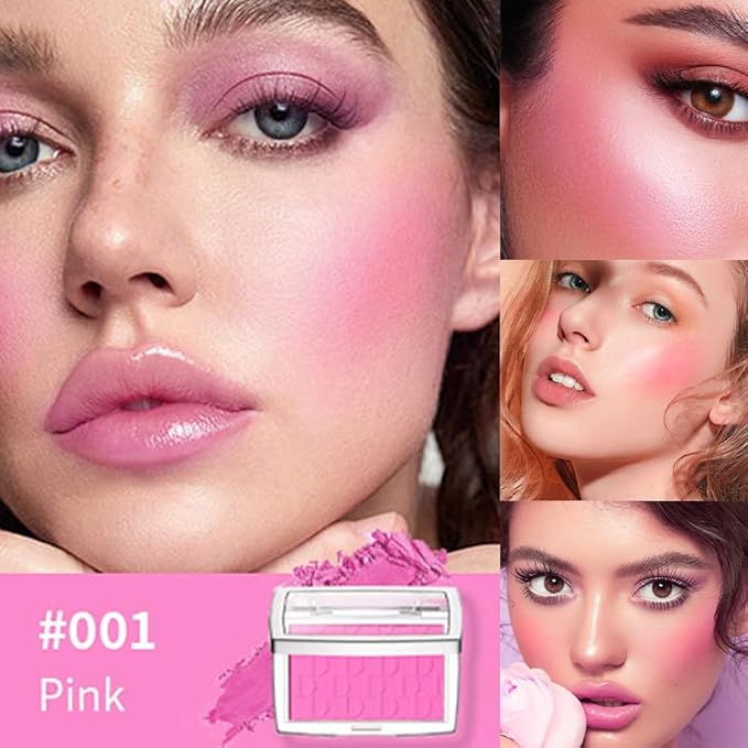 Pink Powder Blush Palette, Multi-Use Makeup Blusher Pink Face Powder for Eyes, Lips, Cheeks, Blendable Formula-Velvo Beauty